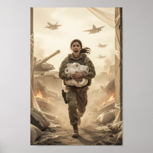 Mut im Chaos und stille Ironie Poster