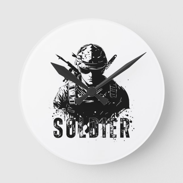 Mut in jedem Tick Runde Wanduhr (Vorderseite)