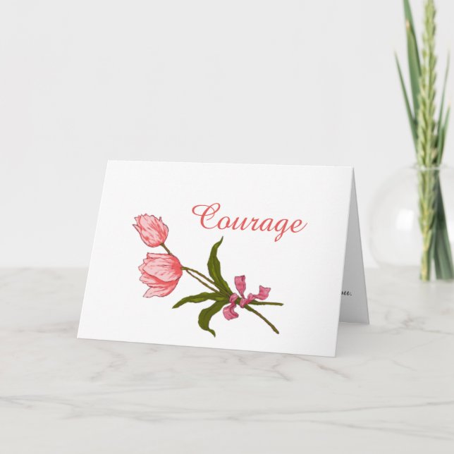 Mut, Krebs-Patient, rosa Tulpe-rosa Band Karte (Vorderseite)