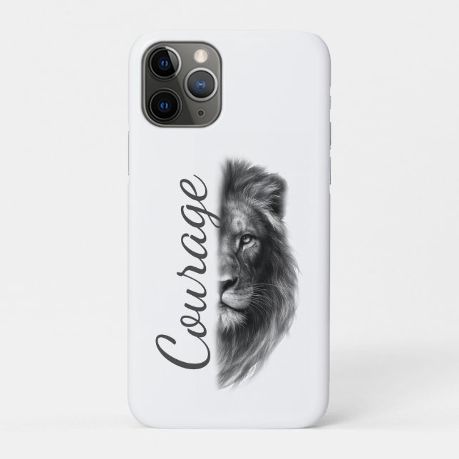 Mut Löwe Künstlerisch Minimal- Case-Mate iPhone Hülle (Rückseite)
