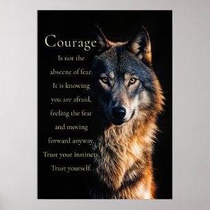 Mut Motivierend Inspirierend Wolf Poster