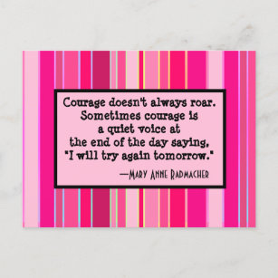 Mut rost nicht immer, Motivierend, rosa Postkarte