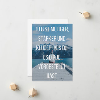 Mut, Stärke, Weisheit - Positive Affirmationspostk Ankündigung