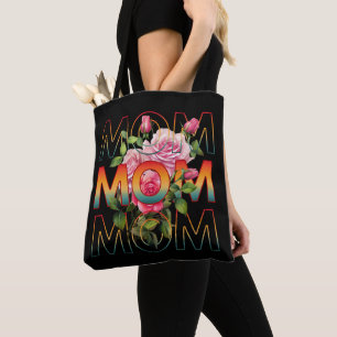 Mut-Typografie und Rosen Tasche