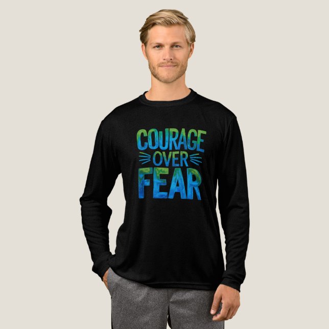 Mut über Angst Tri-Blend Shirt (Volle Vorderseite)