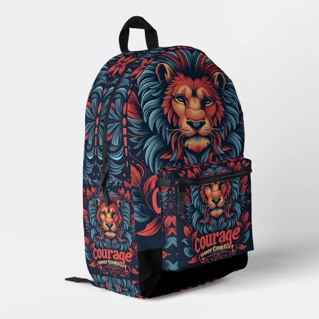 Mut über Komfort Bedruckter Rucksack (Rückseitige Ecke links)