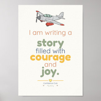 Mut und Freude | Kinder-Affirmationsposter Poster