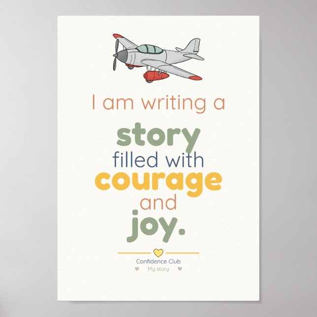 Mut und Freude | Kinder-Affirmationsposter Poster (Vorne)