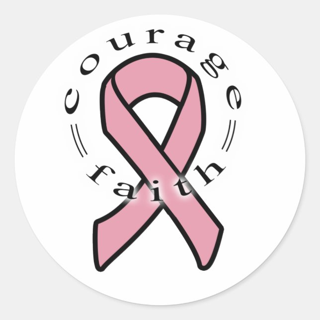 Mut und Glaube Runder Aufkleber (Vorderseite)