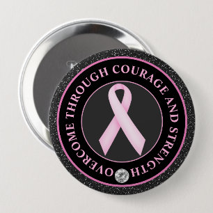 Mut und Stärke – Pink Ribbon Awareness Button