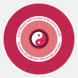 Mut und Stärke Runder Aufkleber