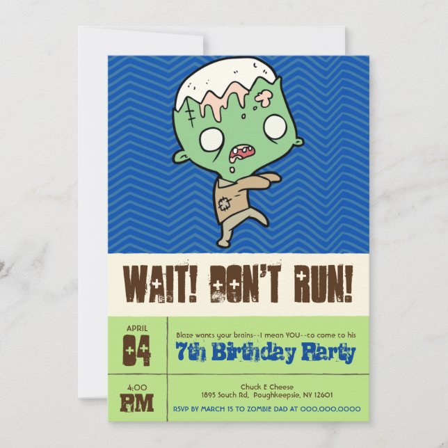 Mutant Zombie Custom zum Geburtstag Einladung (Vorderseite)
