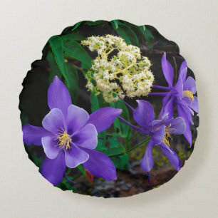 Mutante Akelei-Wildblumen Rundes Kissen