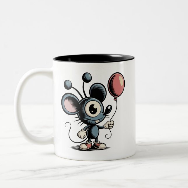 Mutante Maus-Tasse - Merkwürdig ist das neue Niedl Zweifarbige Tasse (Links)