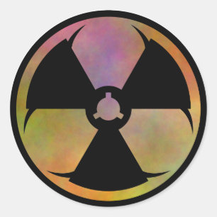 Mutation Hazard Symbol Runder Aufkleber