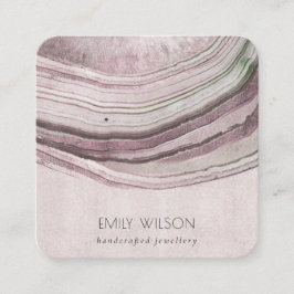Mute Blush Lilac Agate Earthy Earring Display Quadratische Visitenkarte