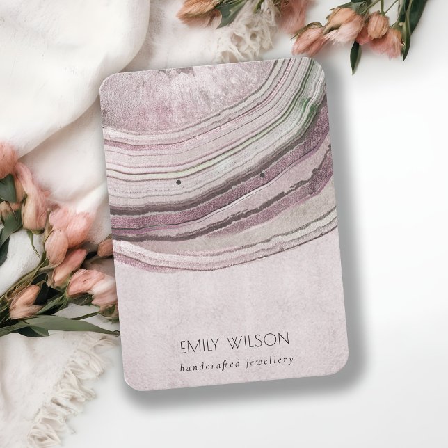 Mute Blush Lilac Agate Earthy Earring Display Visitenkarte (Von Creator hochgeladen)