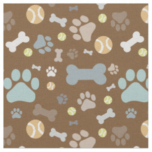 Mute braune Dog Paw Druckmuster Stoff