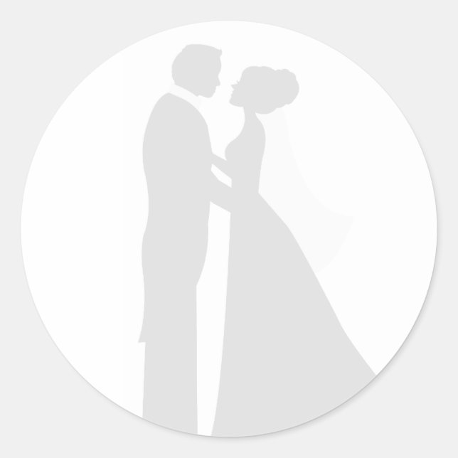 Mute Braut und Groom Wedding Siegel Runder Aufkleber (Vorderseite)