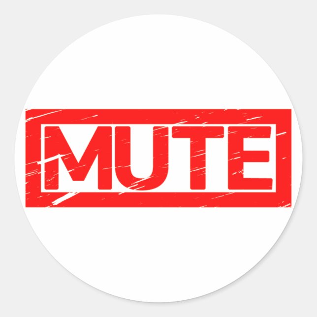 Mute Briefmarke Runder Aufkleber (Vorderseite)
