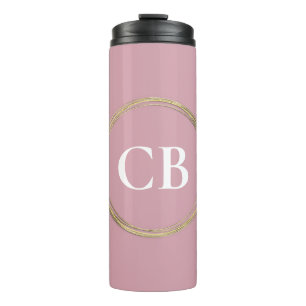 Mute Elegance - Misty Rose Monogram Thermosbecher