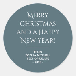 Mute Elegance - Slate Blue Christmas Sticker