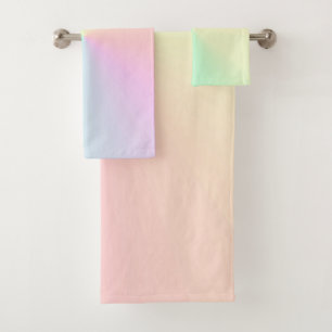 Mute Gradient Ombre Rainbow Pastel Ästhetische Badhandtuch Set