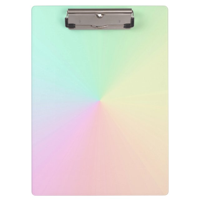 Mute Gradient Ombre Rainbow Pastel Ästhetische Klemmbrett (Vorderseite)