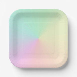 Mute Gradient Ombre Rainbow Pastel Ästhetische Pappteller