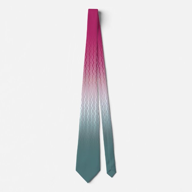 Mute Magenta Silver Aquamarin Krawatte (Vorderseite)