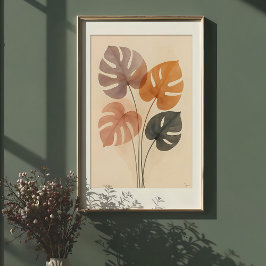 Mute Monstera Harmonie Wasserfarbe Printmedien Poster