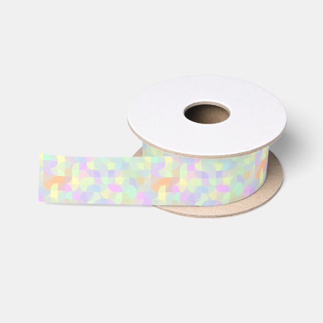 Mute Pastel Boho Mod Geometric Abstrakt Satinband (Spule)