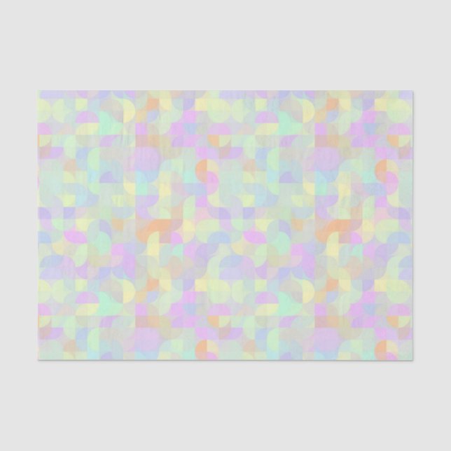 Mute Pastel Boho Mod Geometric Abstrakt Seidenpapier (Vorderseite)
