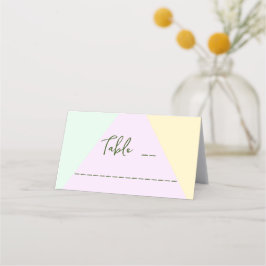 Mute Pastel Geometric Wedding Platzkarte
