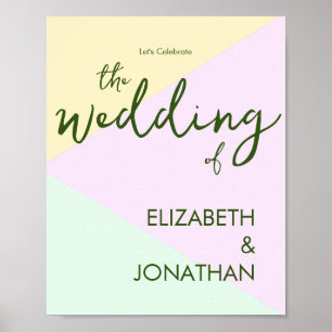 Mute Pastel Geometric Wedding Poster