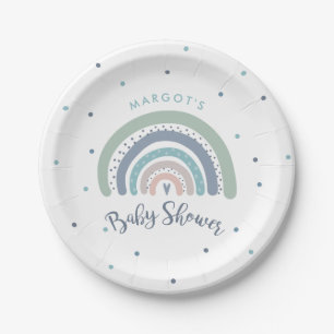 Mute Pastel Rainbow Baby Dusche Pappteller