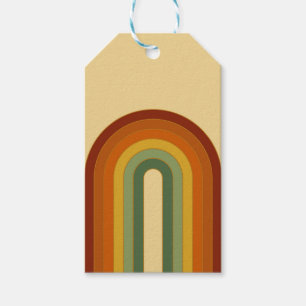 Mute Retro Seventies Groovy Layered Regenbogen Geschenkanhänger