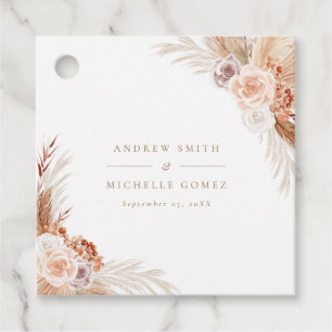 Mute Rose Pampas Terracotta Boho Wedding Vielen Da Geschenkanhänger