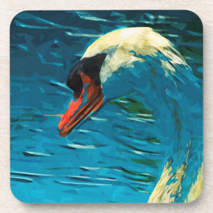 Mute Swan Abstrakt Impressionismus Untersetzer