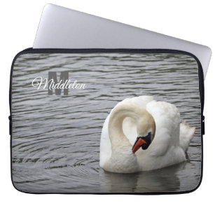 Mute Swan Fotomonogramm Laptopschutzhülle