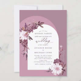 Mute Violet Dusty Lila Blumenarschenhochzeit Einladung