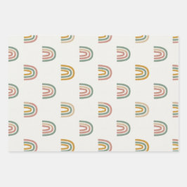 Muted boho rainbow scandi pattern  geschenkpapier set
