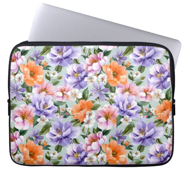 Muted Colorful Flowers Boho flower  Laptopschutzhülle (Vorderseite)