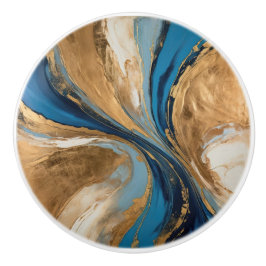 Muted Copper and blue marble abstract Keramikknauf