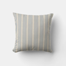 Muted Distressed Blue Farmhouse Ticking Stripe