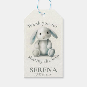 Muted getufft Bunny BABY SHOWER Geschenkanhänger