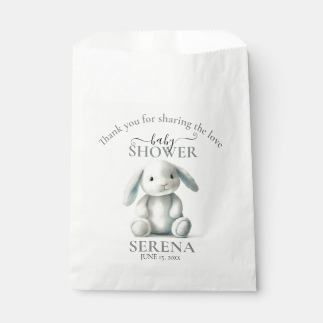 Muted getufft Bunny BABY SHOWER Geschenktütchen (Vorderseite)