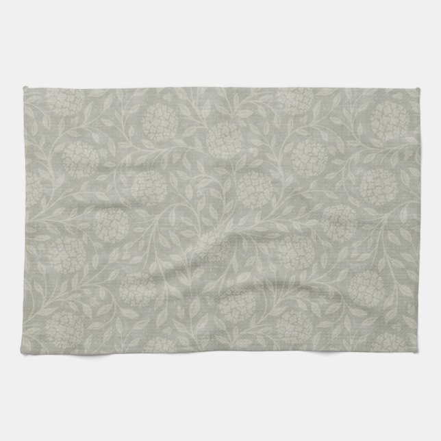 Muted Gray Farmhouse Floral Geschirrtuch (Horizontal)