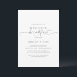 Muted Gray Simple Minimalist Wedding Breakfast Einladung<br><div class="desc">This muted gray simple minimalist wedding breakfast invitation is perfect for a modern event. The simple and elegant design features classic and fancy script typography in gray and white.</div>