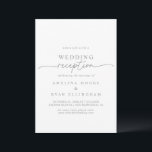 Muted Gray Simple Minimalist Wedding Reception Einladung<br><div class="desc">This muted gray simple minimalist wedding reception invitation is perfect for a modern post elopement party. The simple and elegant design features classic and fancy script typography in gray and white. 

RSVP cards are sold separately,  or you can the RSVP details to the back or bottom of the card.</div>